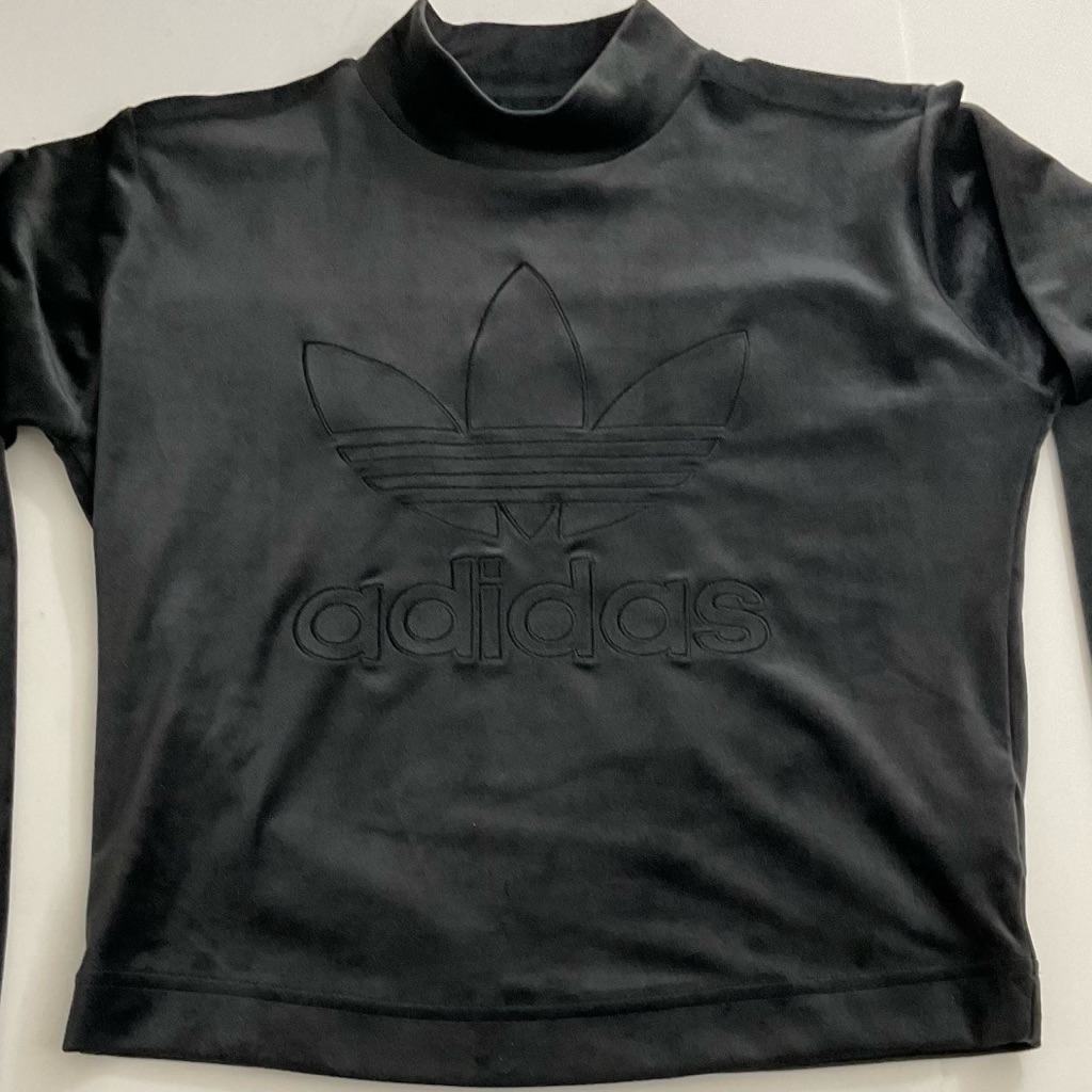 Women’s Adidas Black Velvet Long Bell Sleeves